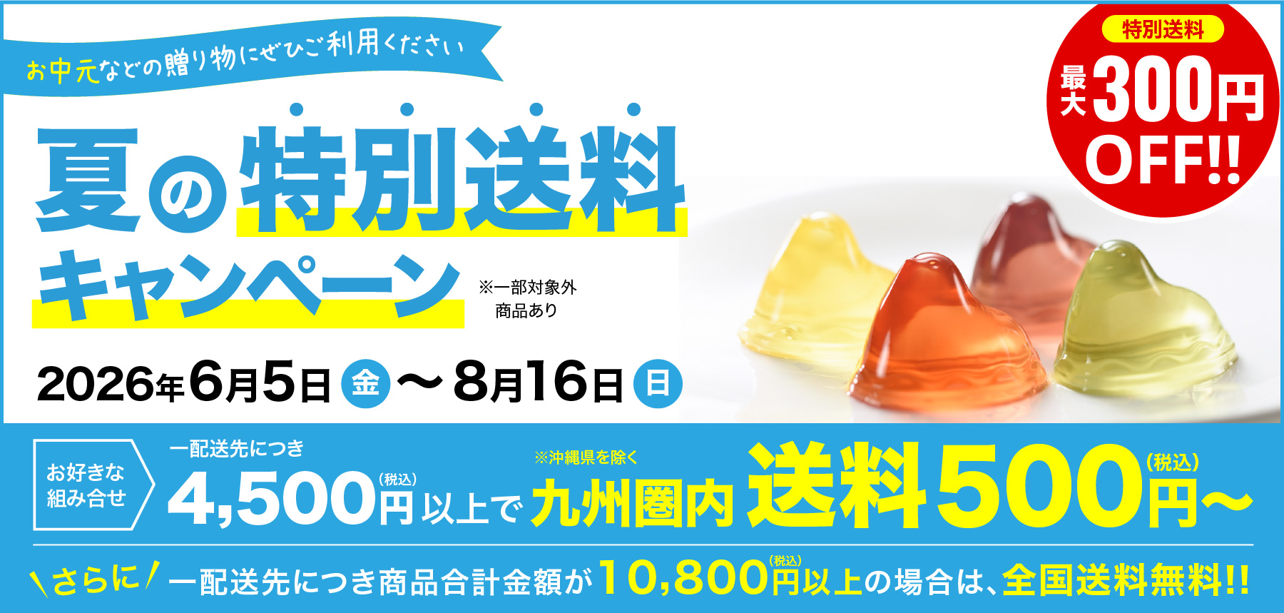 夏の特別送料キャンペーン