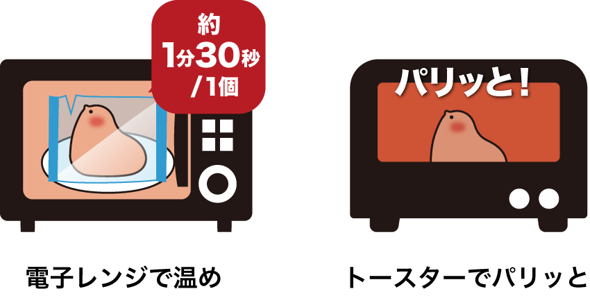 博多ひなのやきの解凍イメージ